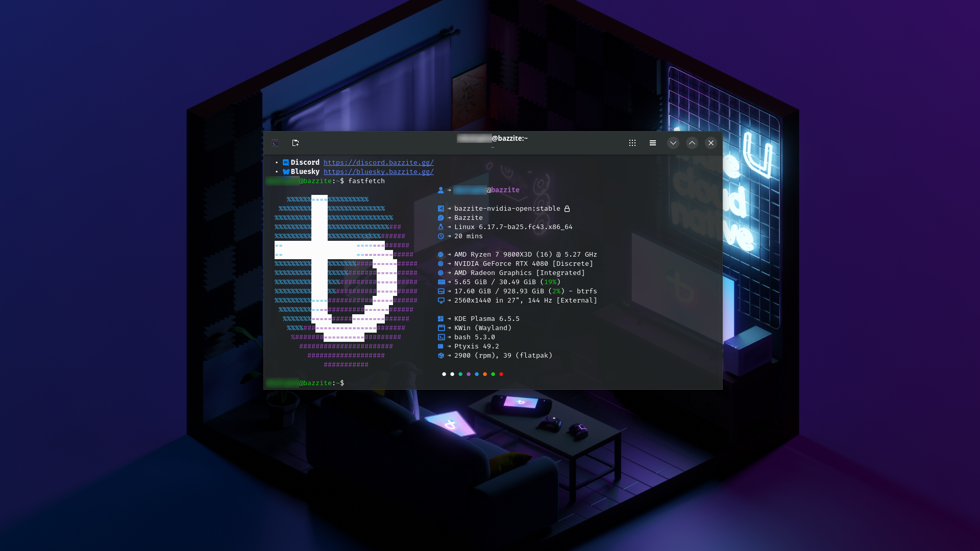 Linux Bazzite - Screenshot: © InaiMathi.de Linux Bazzite