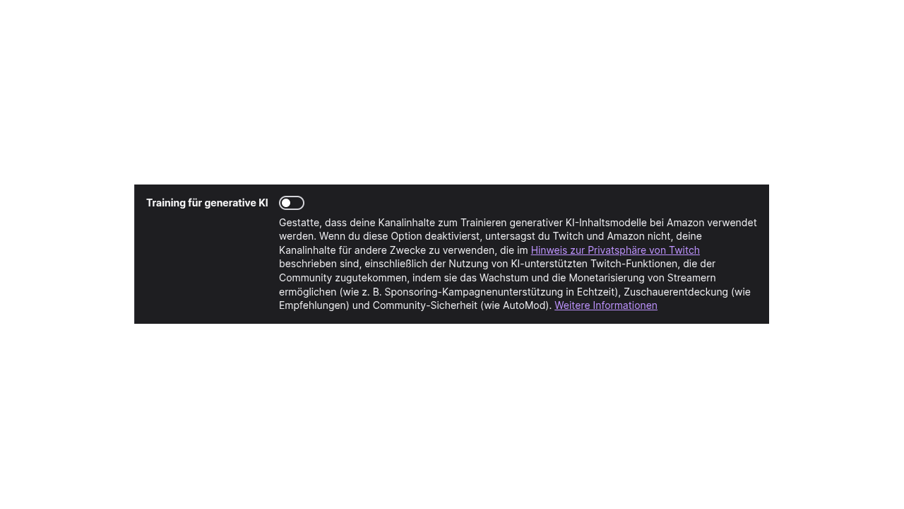 Twitch AI-Training Opt-Out - Screenshot: InaiMathi.de Twitch AI-Training Opt-Out